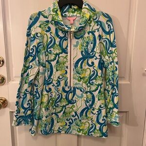 Lilly Pulitzer Blue and Green Floral Jacket